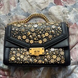 Michael Kors Black and Gold Elegant Shoulder Bag
